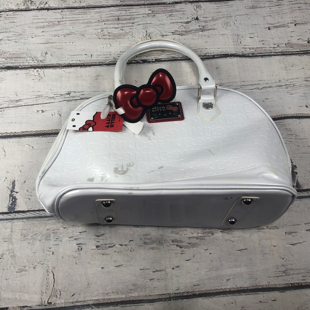 Loungefly Hello Kitty Sanrio White Embossed Bag Dome & Wallet SIL-34114 FLAWS - Picture 3 of 16